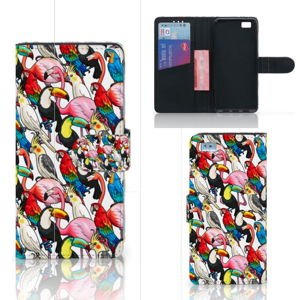 Huawei Ascend P8 Lite Telefoonhoesje met Pasjes Birds