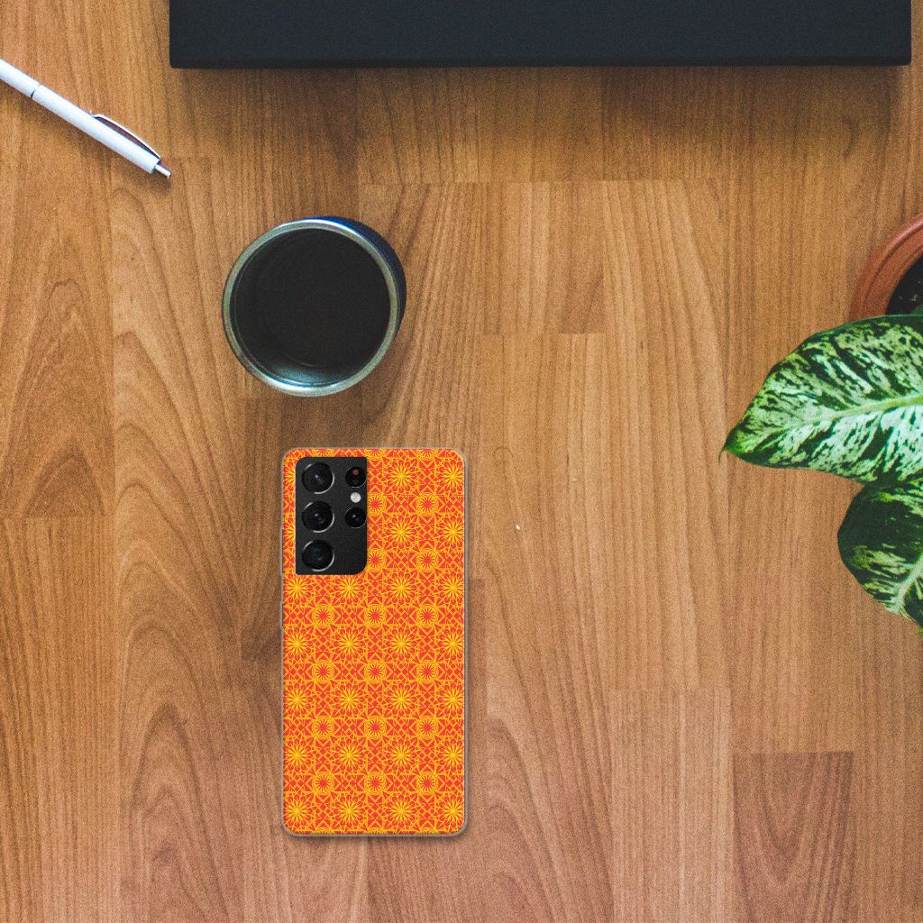 Samsung Galaxy S21 Ultra TPU bumper Batik Oranje B2C Telecom