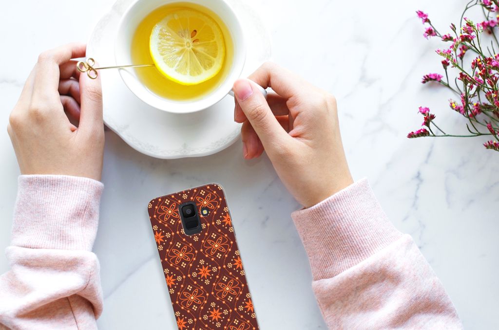 Samsung Galaxy A6 (2018) TPU bumper Batik Brown