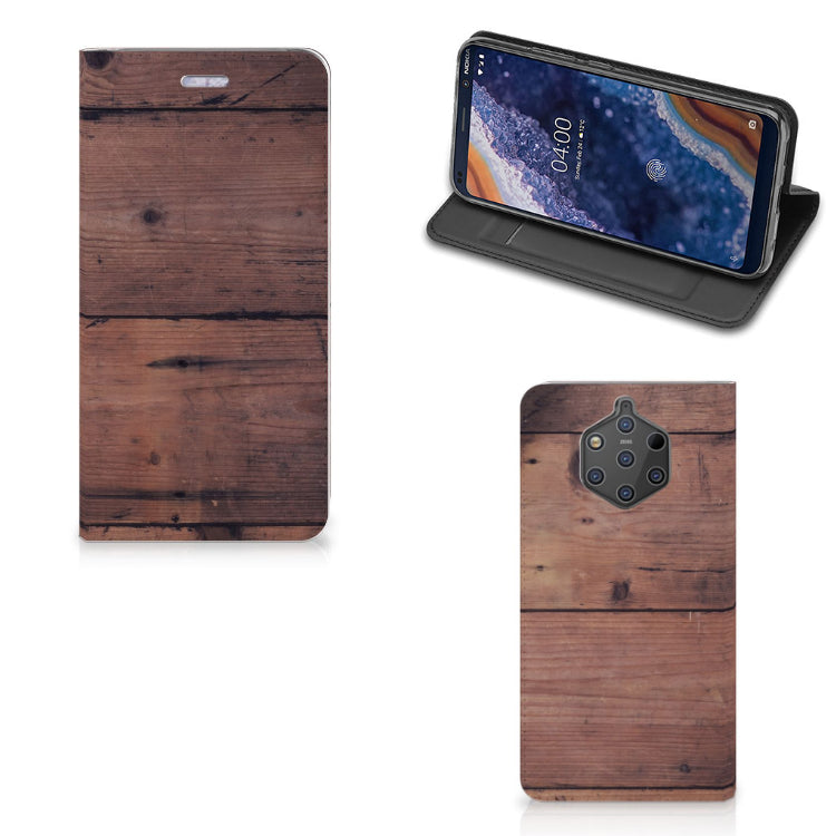 Nokia 9 PureView Book Wallet Case Old Wood