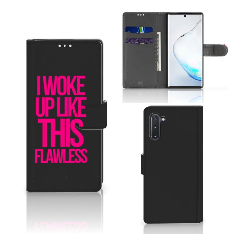 Samsung Galaxy Note 10 Hoesje met naam Woke Up - Origineel Cadeau Zelf Maken