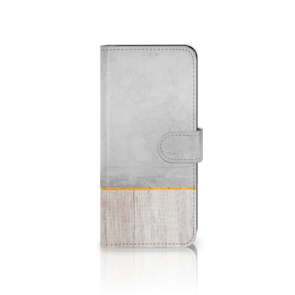 OPPO A74 4G Book Style Case Wood Concrete