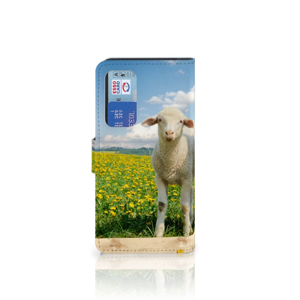 Huawei P40 Telefoonhoesje met Pasjes Schaap en Lammetje