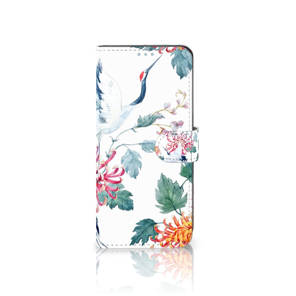 Samsung Galaxy A21s Telefoonhoesje met Pasjes Bird Flowers