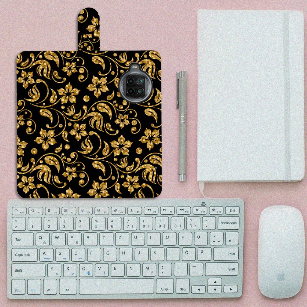 Xiaomi Mi 10T Lite Hoesje Gouden Bloemen