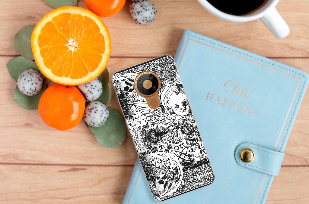 Silicone Back Case Nokia 5.3 Skulls Angel B2C Telecom