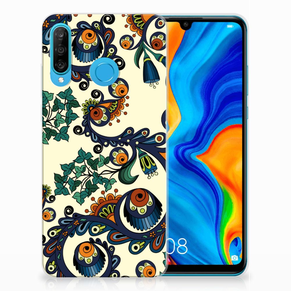 Siliconen Hoesje Huawei P30 Lite Barok Flower