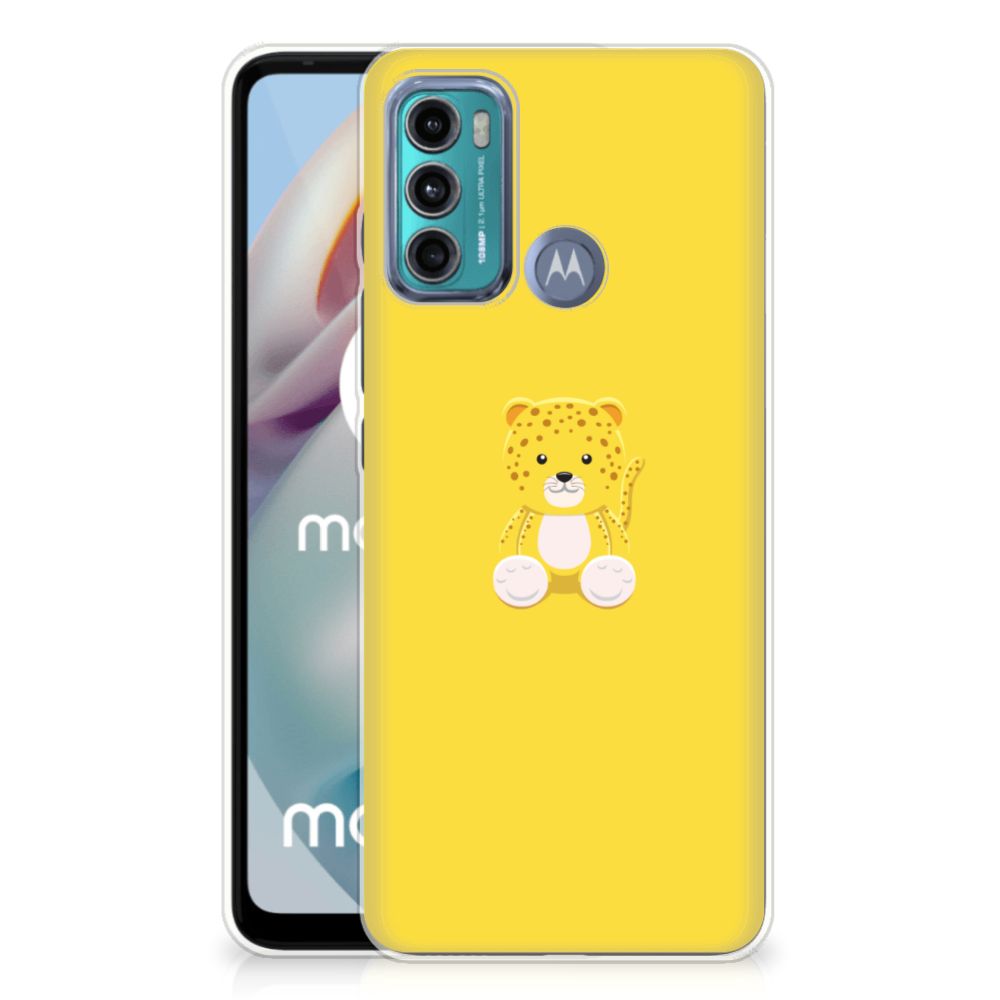 Motorola Moto G60 Telefoonhoesje met Naam Baby Leopard B2C Telecom