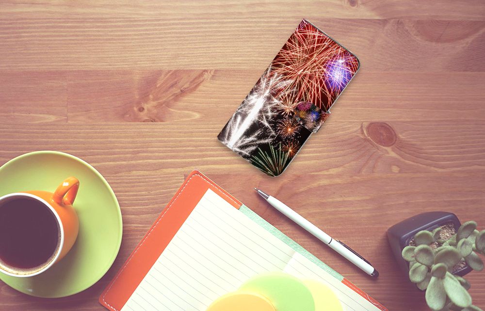 Samsung Galaxy A31 Wallet Case met Pasjes Vuurwerk