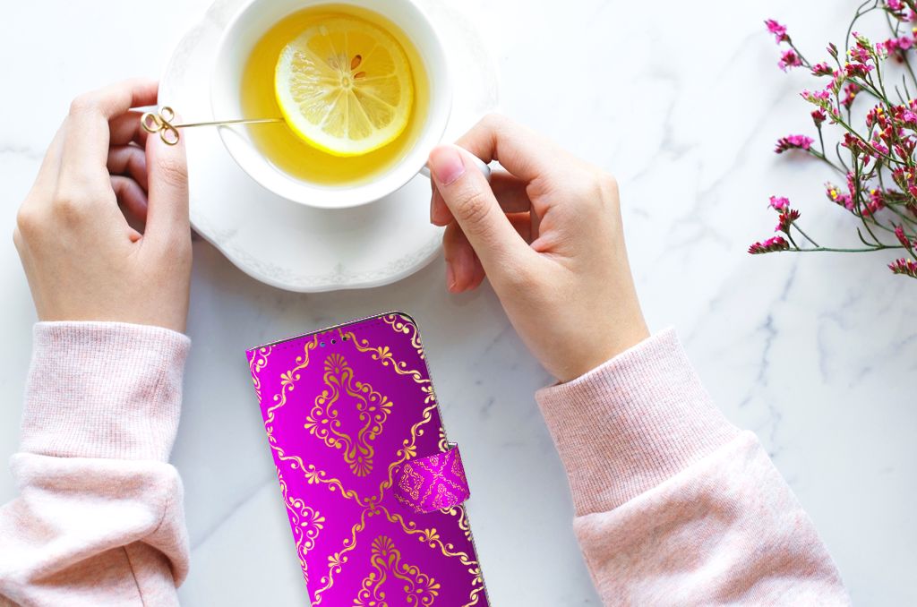 Wallet Case Motorola Moto G9 Play | E7 Plus Barok Roze