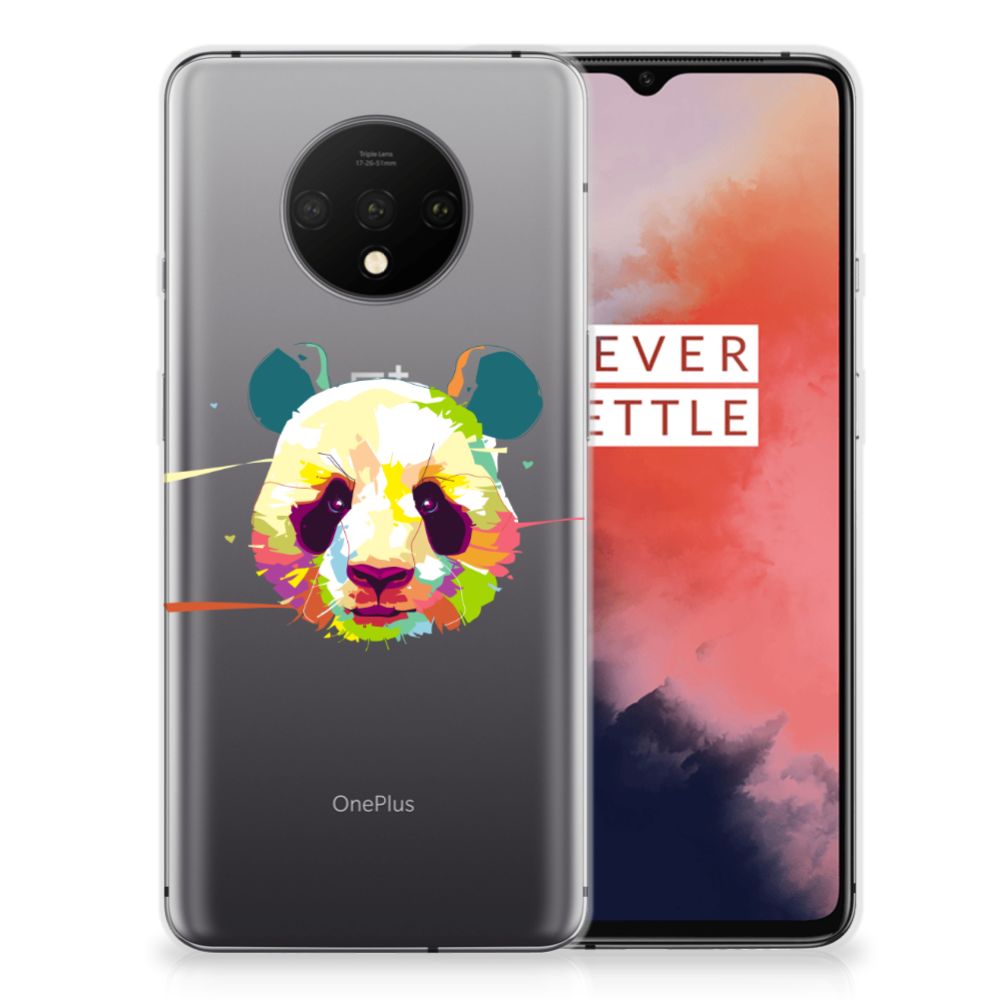 OnePlus 7T Telefoonhoesje met Naam Panda Color