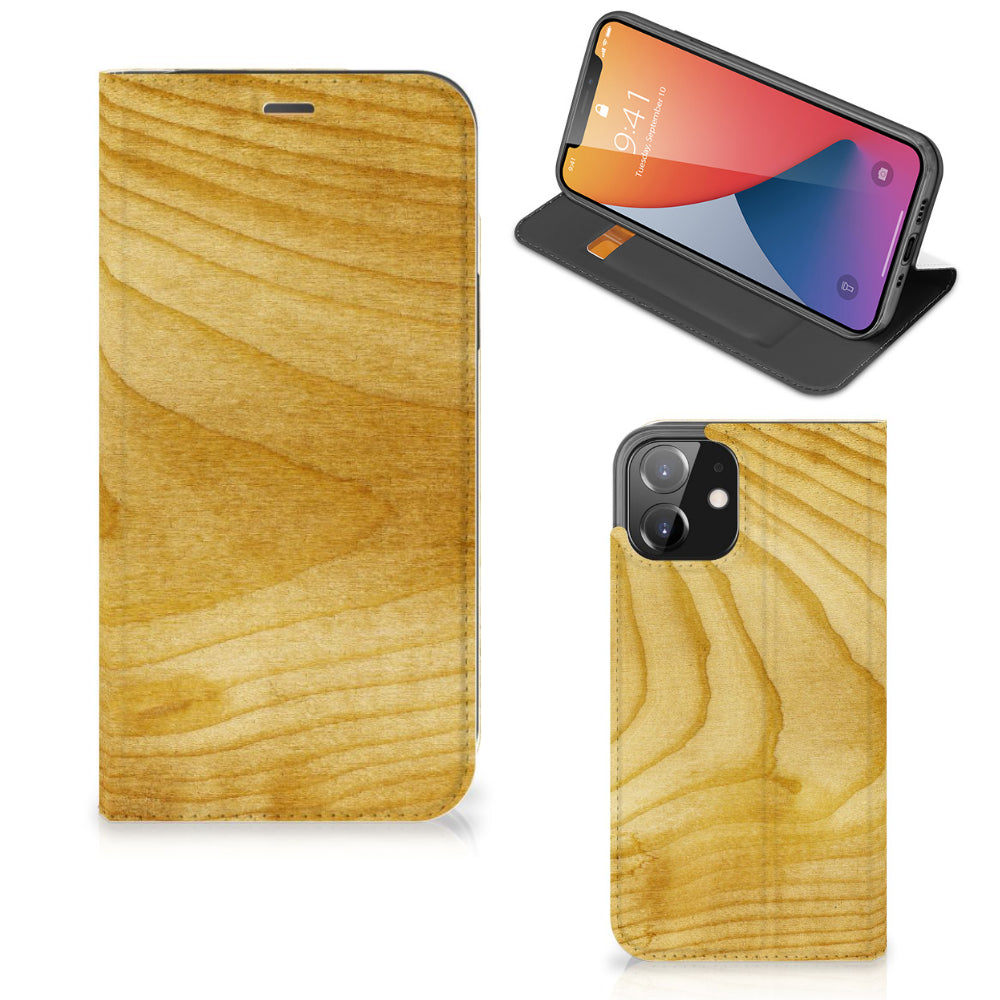 iPhone 12 | iPhone 12 Pro Book Wallet Case Licht Hout