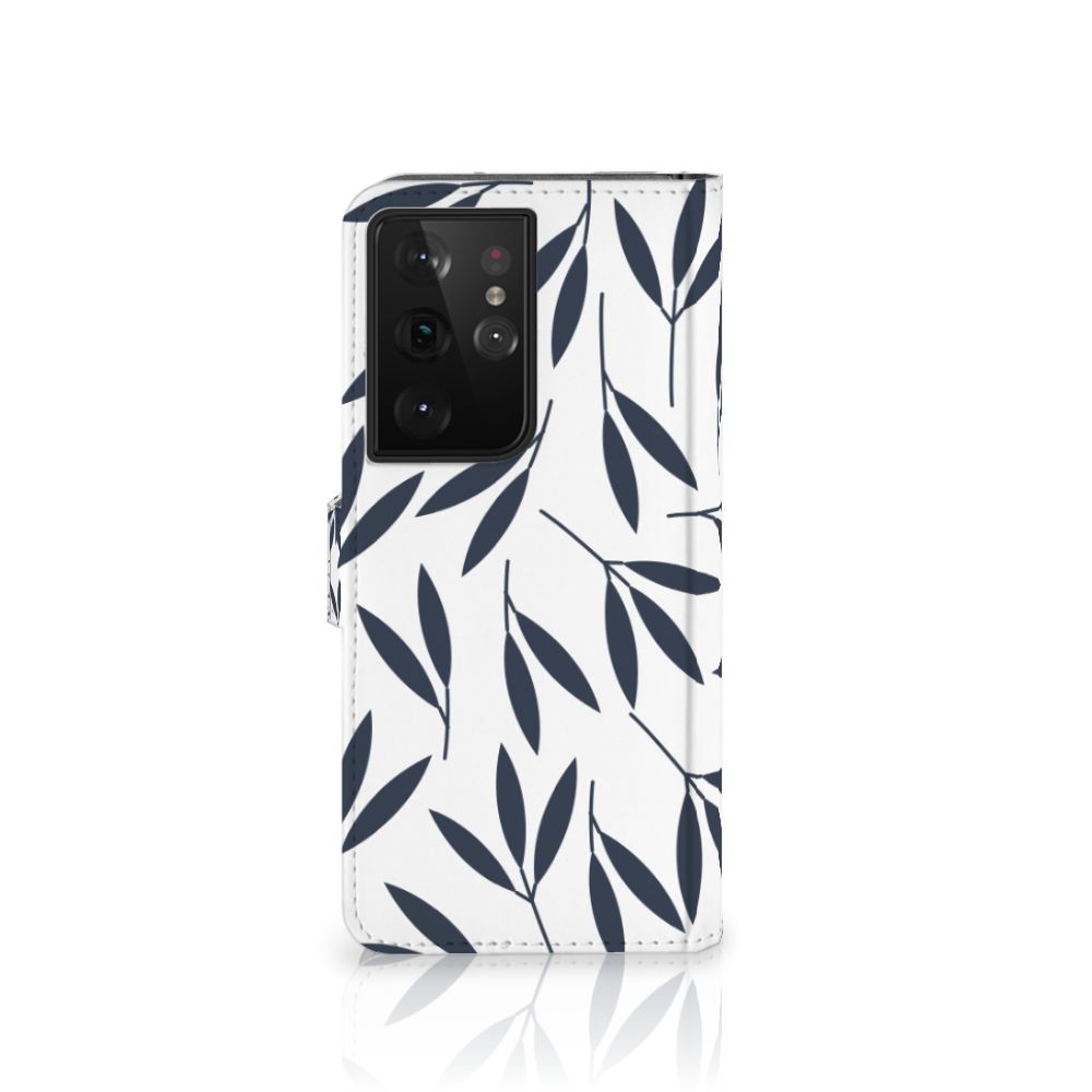 Samsung Galaxy S21 Ultra Hoesje Leaves Blue