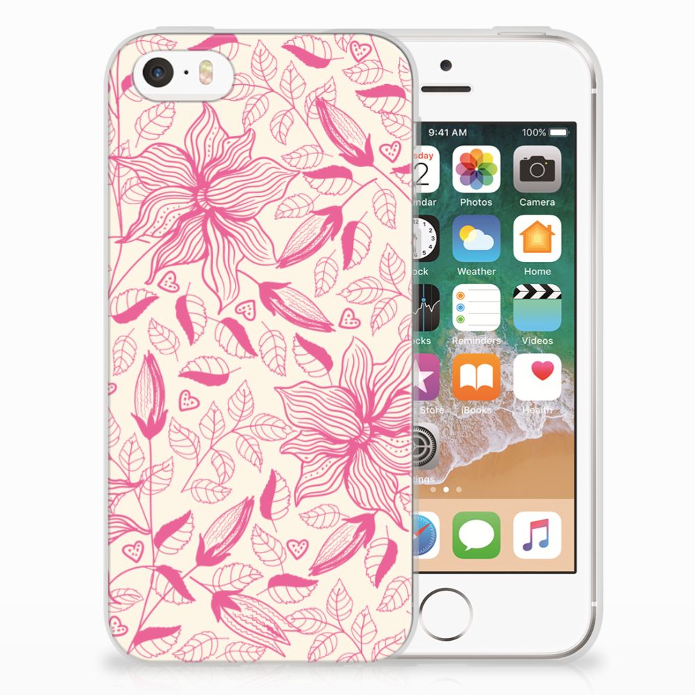 Apple iPhone SE | 5S TPU Case Pink Flowers