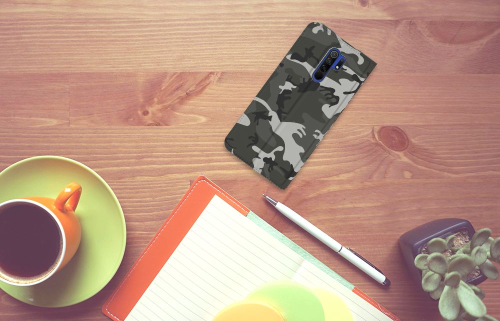 Xiaomi Redmi 9 Hoesje met Magneet Army Light - B2C Telecom