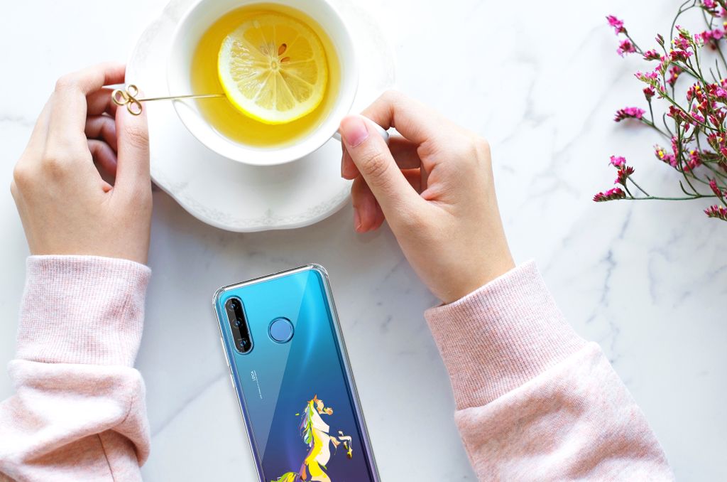 Huawei P30 Lite Stevig Bumper Hoesje Horse Color