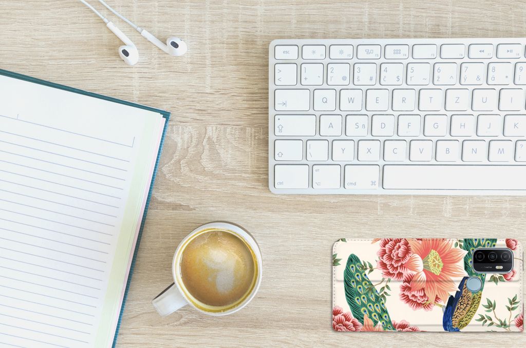 Hoesje maken voor OPPO A53 | A53s Pink Peacock - B2C Telecom