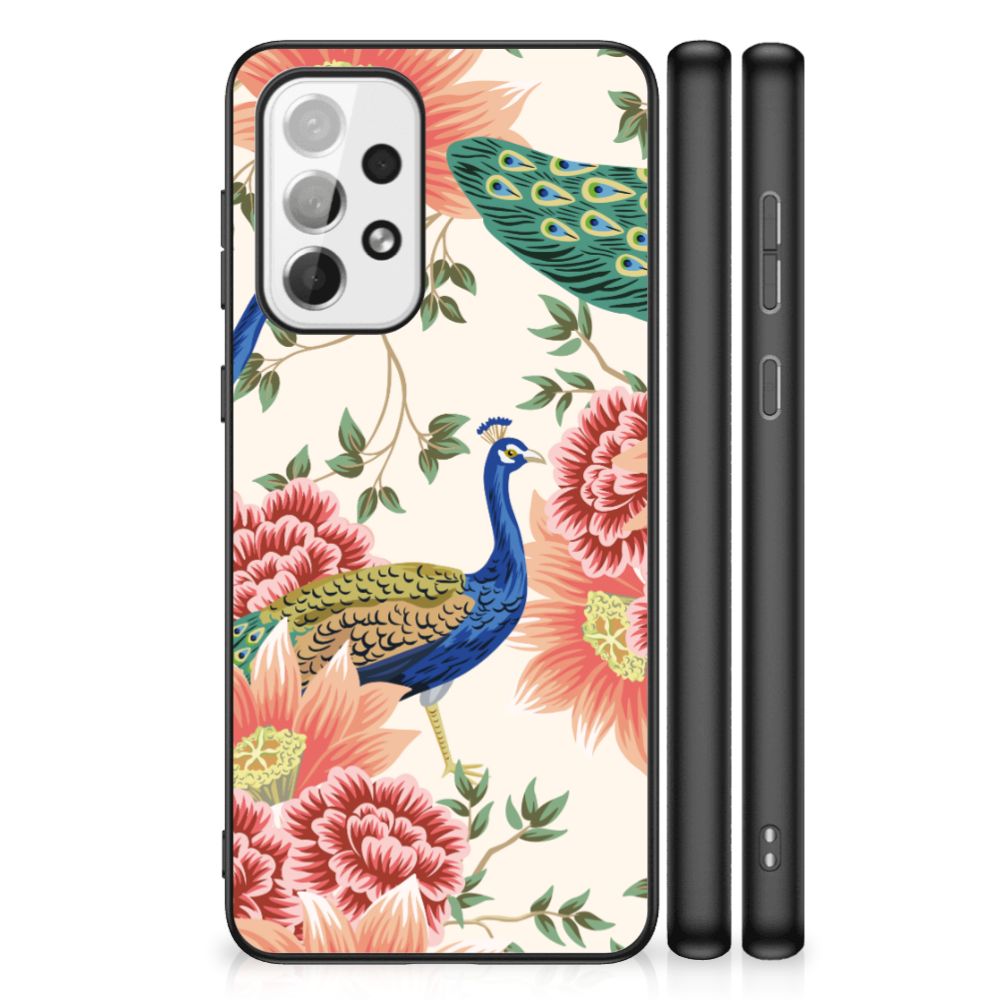 Dierenprint Telefoonhoesje voor Samsung Galaxy A73 Pink Peacock B2C Telecom