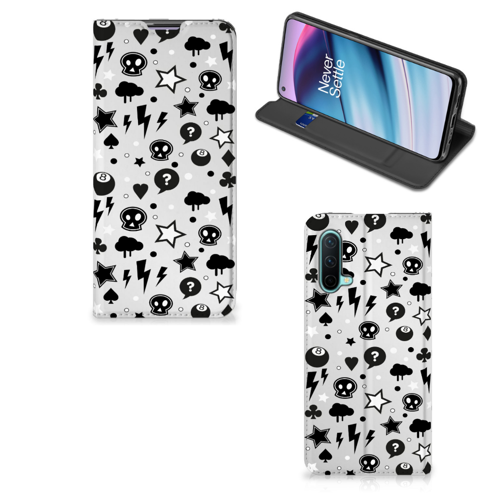 Mobiel BookCase OnePlus Nord CE 5G Silver Punk - B2C Telecom