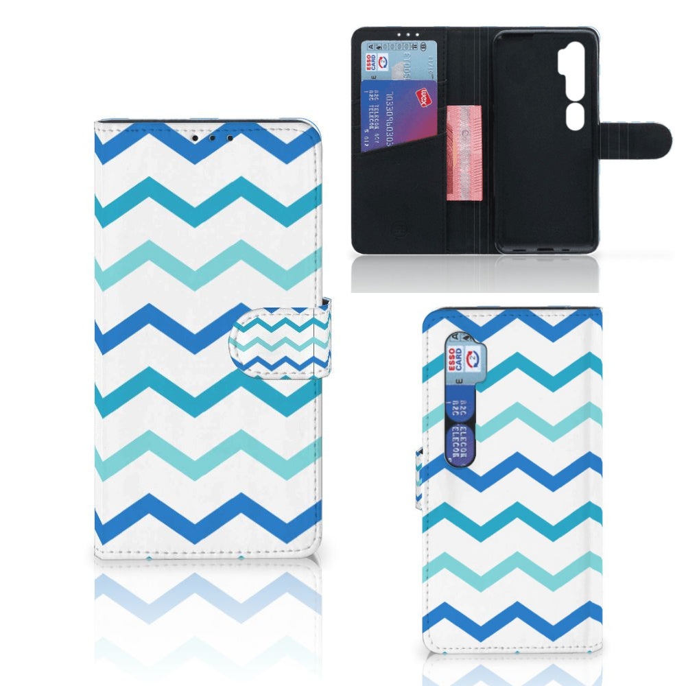 Xiaomi Mi Note 10 Pro Telefoon Hoesje Zigzag Blauw