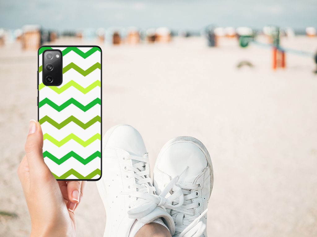 Samsung Galaxy S20 FE Back Case Zigzag Groen B2C Telecom
