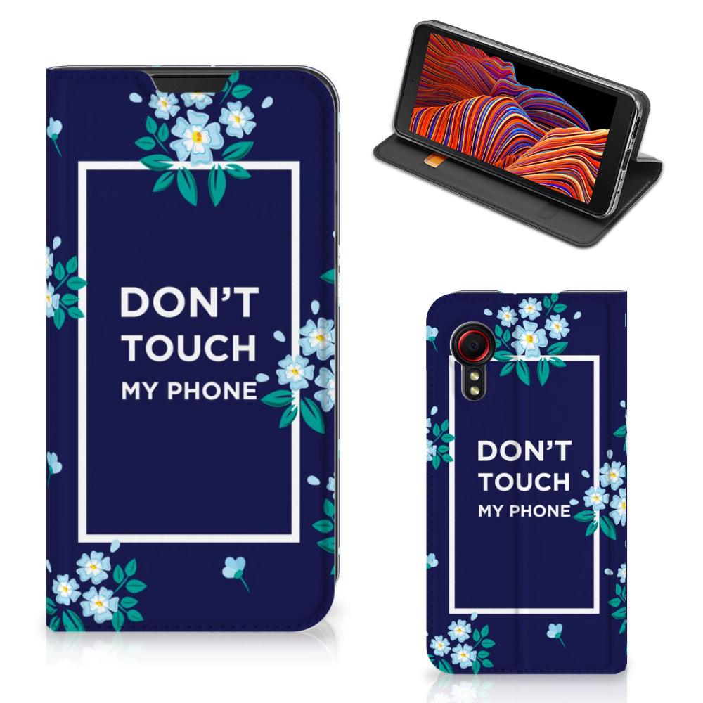 Samsung Galaxy Xcover 5 Design Case Flowers Blue DTMP