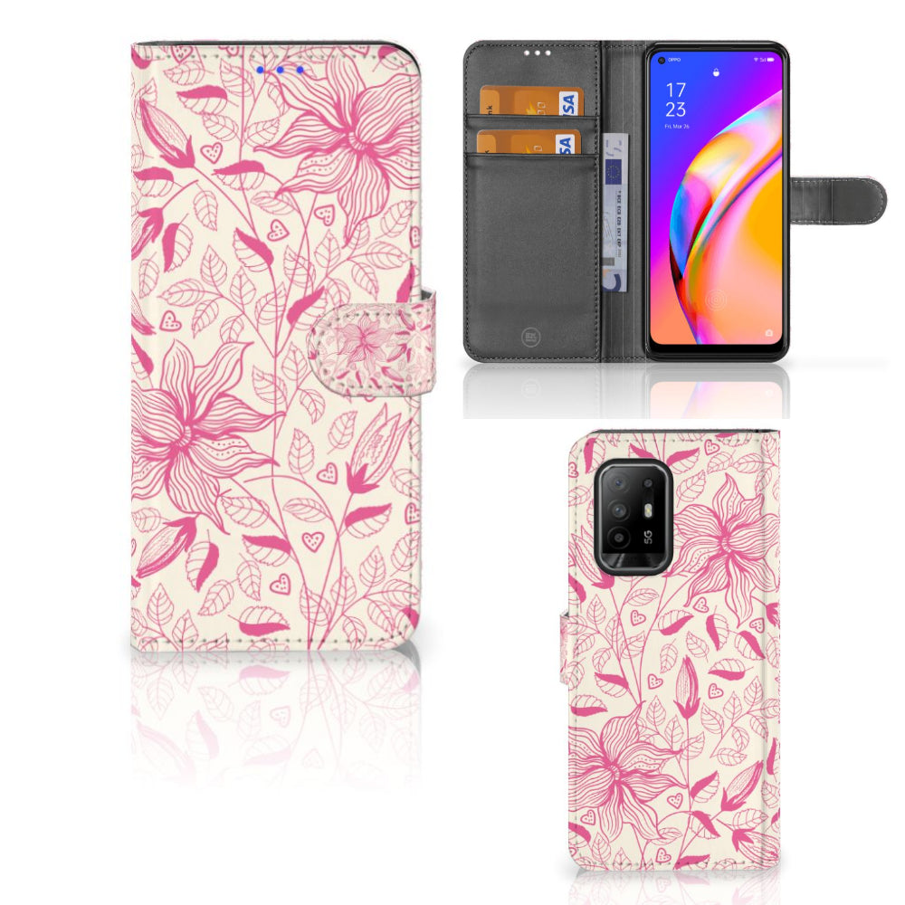 OPPO Reno5 Z | A94 5G Hoesje Pink Flowers