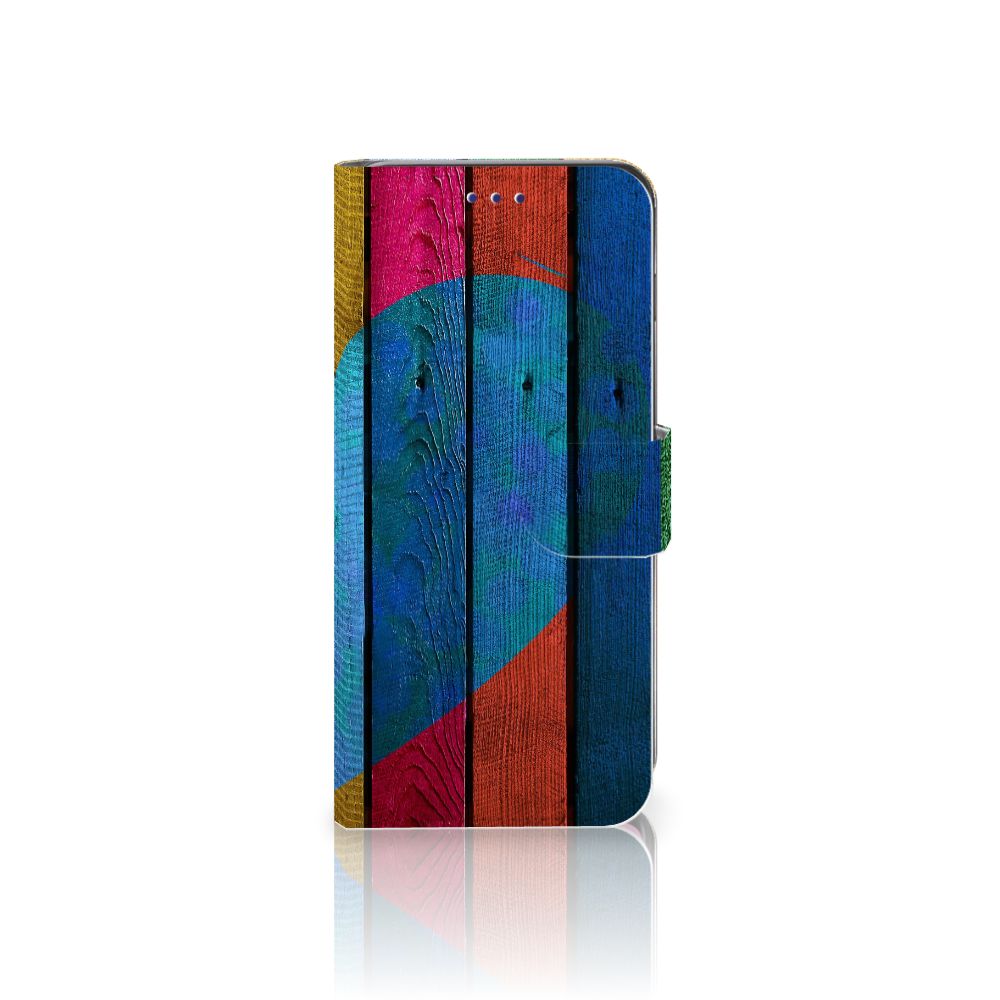 Samsung Galaxy S10 Book Style Case Wood Heart - Cadeau voor je Vriend