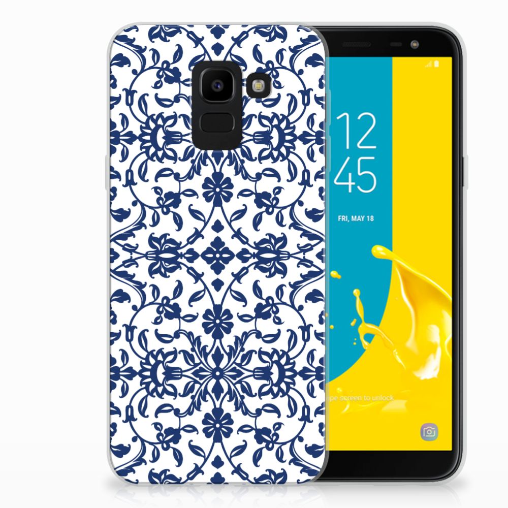 Samsung Galaxy J6 2018 TPU Case Flower Blue