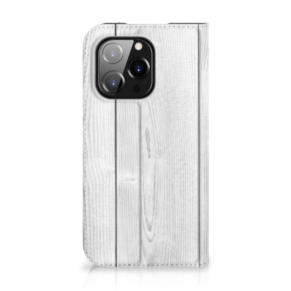 iPhone 14 Pro Book Wallet Case White Wood - B2C Telecom