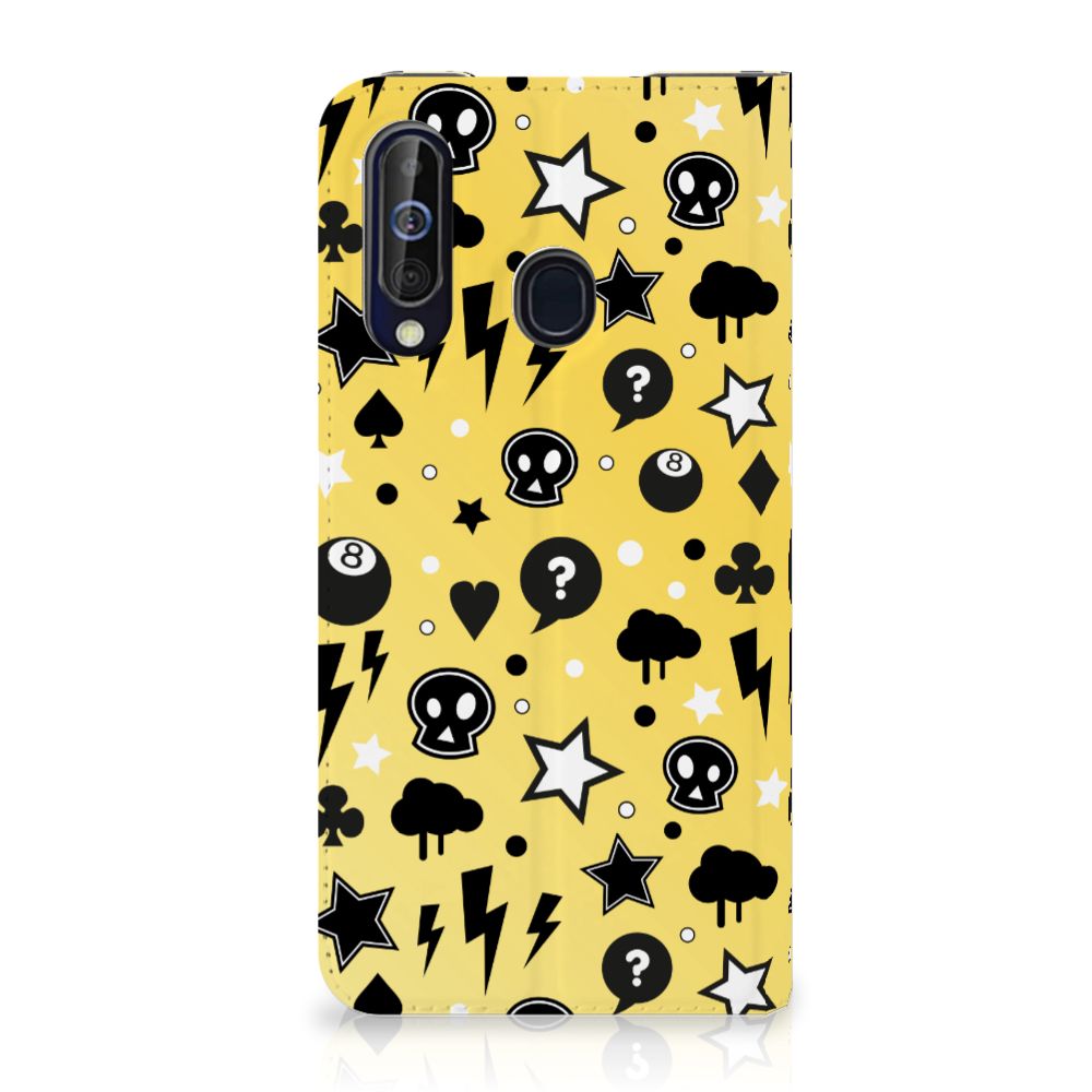 Mobiel BookCase Samsung Galaxy A60 Punk Geel