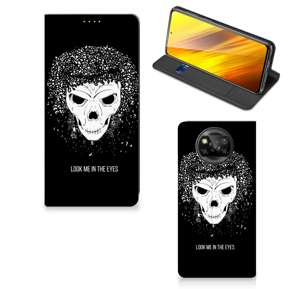 Mobiel BookCase Xiaomi Poco X3 Pro | Poco X3 Skull Hair - B2C Telecom