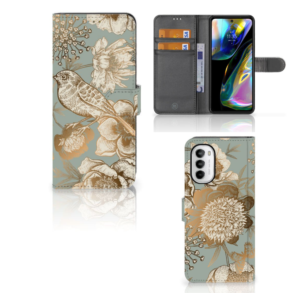 Hoesje voor Motorola Moto G52 | Moto G82 Vintage Bird Flowers