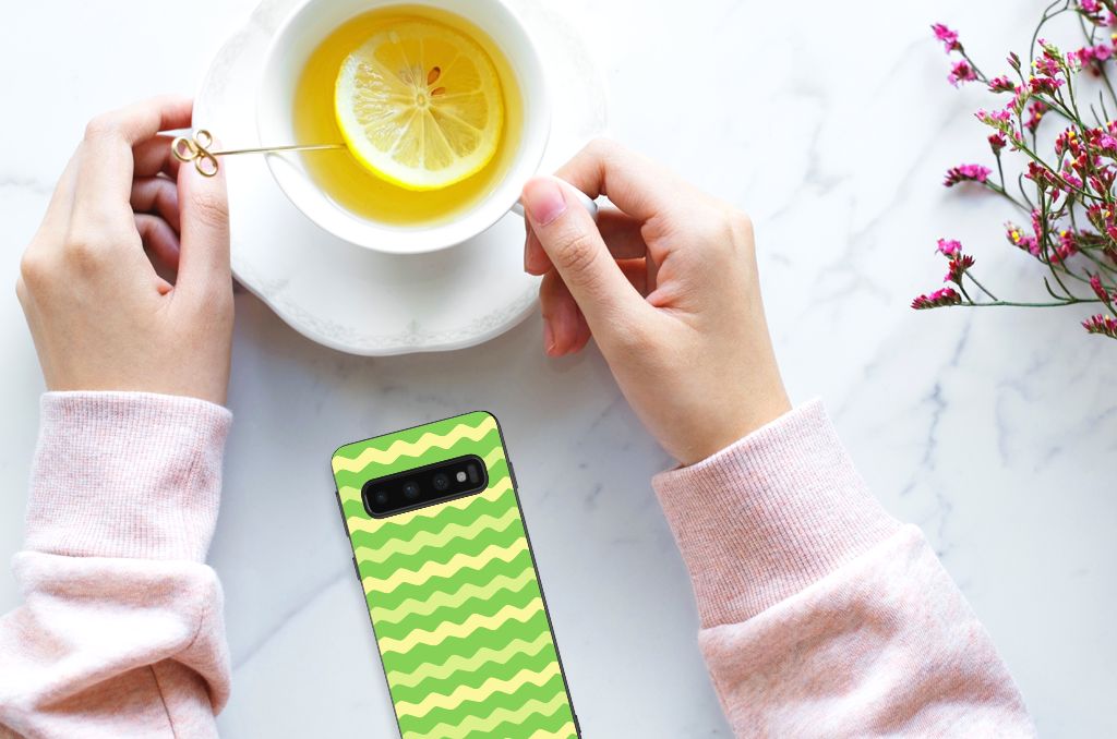 Samsung Galaxy S10 Bumper Case Waves Green