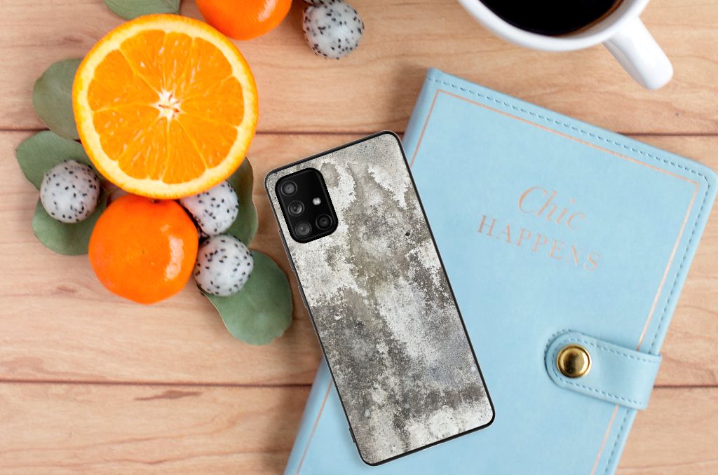 Samsung Galaxy A71 Marmeren Print Telefoonhoesje Beton Print B2C Telecom