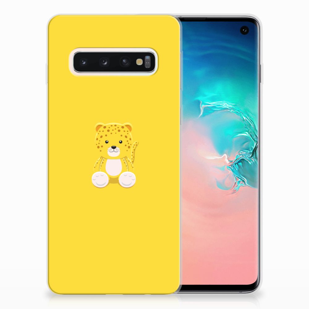 Samsung Galaxy S10 Telefoonhoesje met Naam Baby Leopard