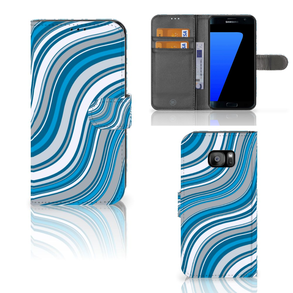 Samsung Galaxy S7 Edge Telefoon Hoesje Waves Blue