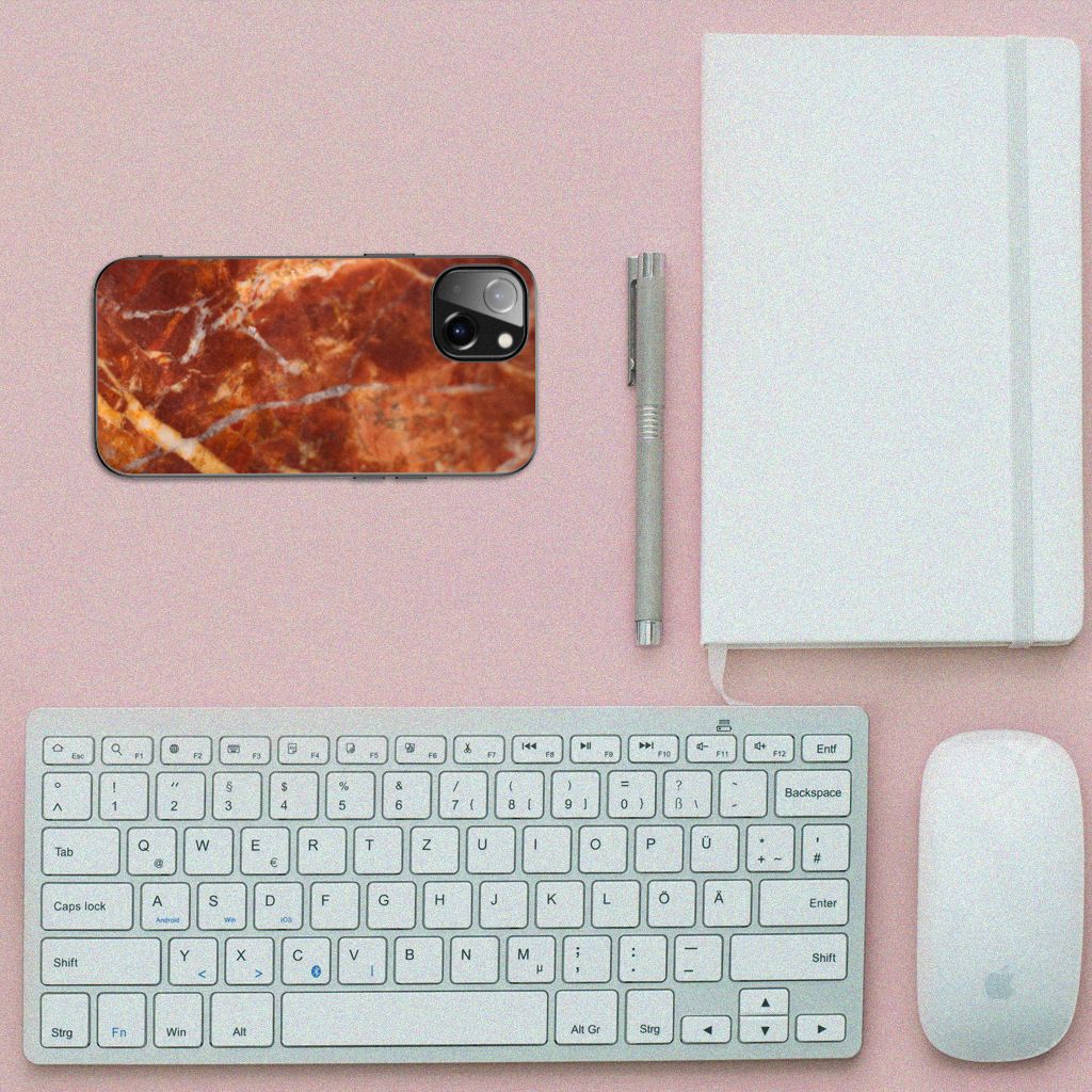 Apple iPhone 13 Marmeren Print Telefoonhoesje Marmer Bruin B2C Telecom