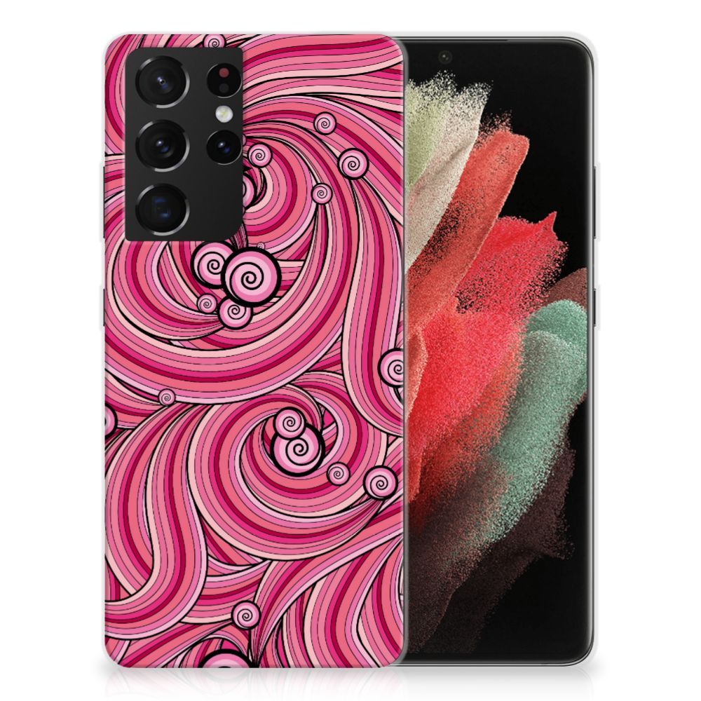 Samsung Galaxy S21 Ultra Hoesje maken Swirl Pink B2C Telecom