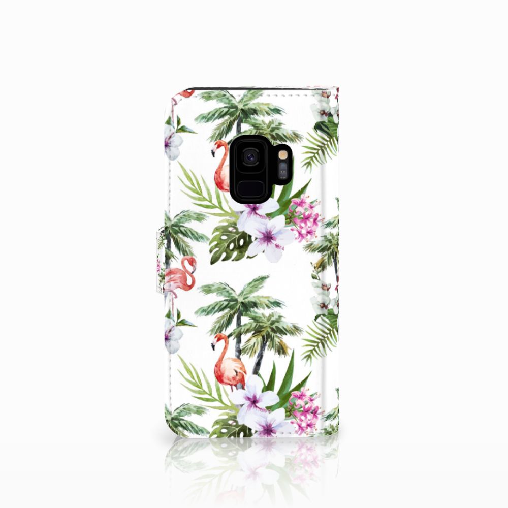 Samsung Galaxy S9 Telefoonhoesje met Pasjes Flamingo Palms