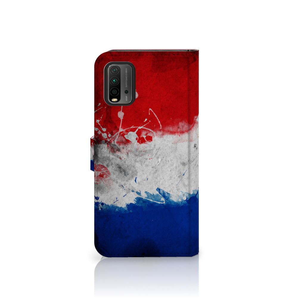 Xiaomi Redmi 9T | Poco M3 Bookstyle Case Nederland met artistieke Nederlandse vlag ontwerp.