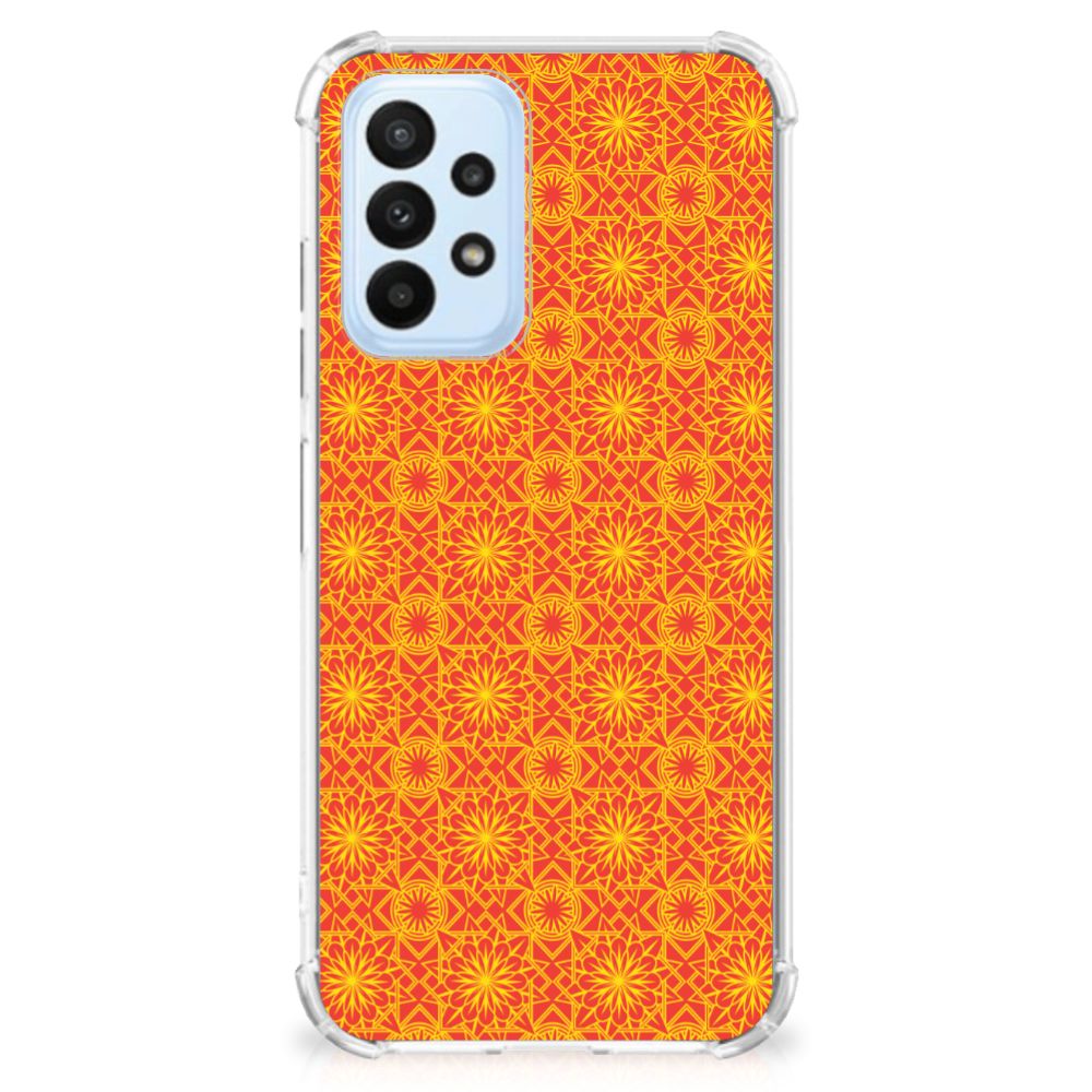 Samsung Galaxy A23 Doorzichtige Silicone Hoesje Batik Oranje - B2C Telecom