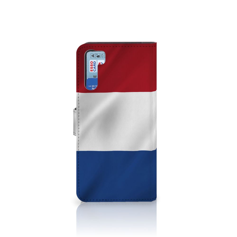 OPPO A91 | Reno3 Bookstyle Case Nederlandse Vlag met artistiek ontwerp van de Nederlandse vlag.
