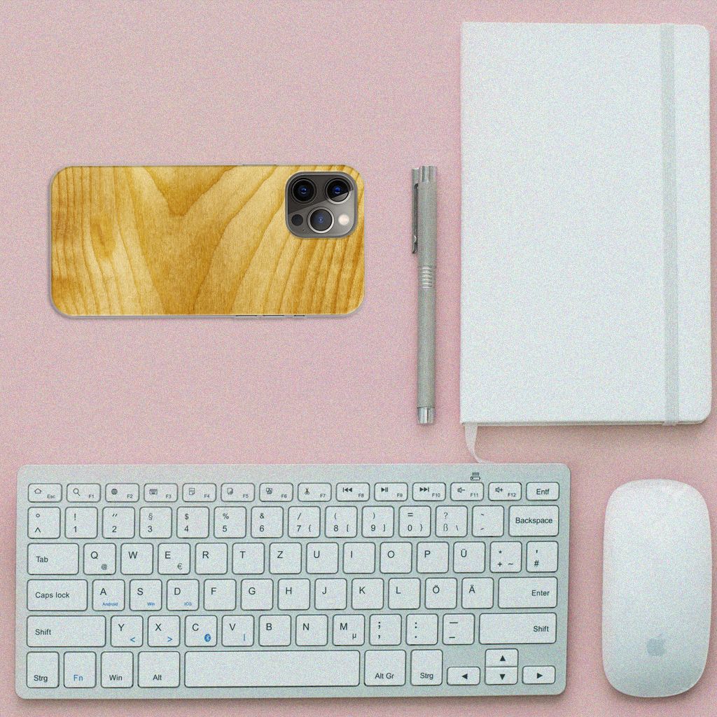 iPhone 12 Pro Max Bumper Hoesje Licht Hout B2C Telecom