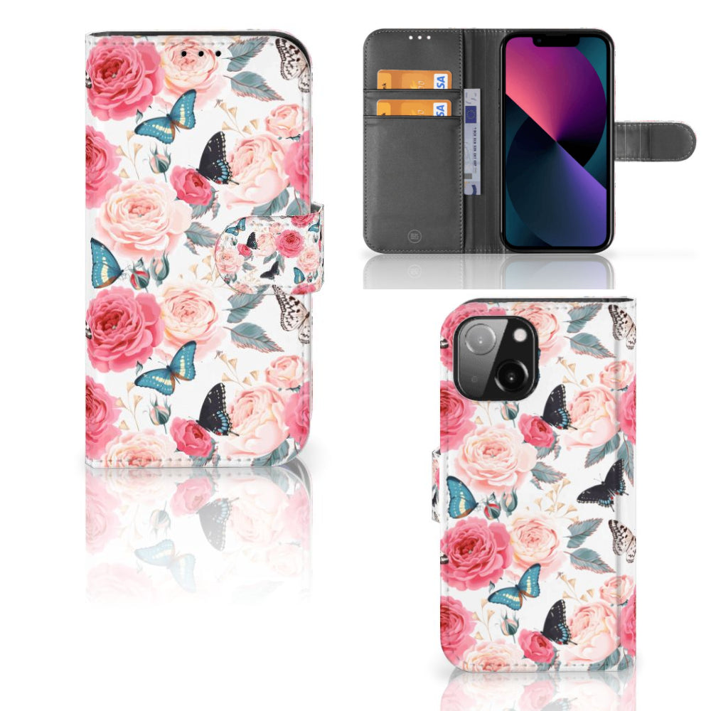iPhone 13 Mini Hoesje Butterfly Roses