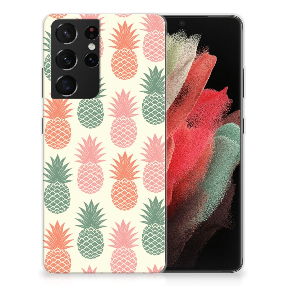 Samsung Galaxy S21 Ultra Siliconen Case Ananas B2C Telecom