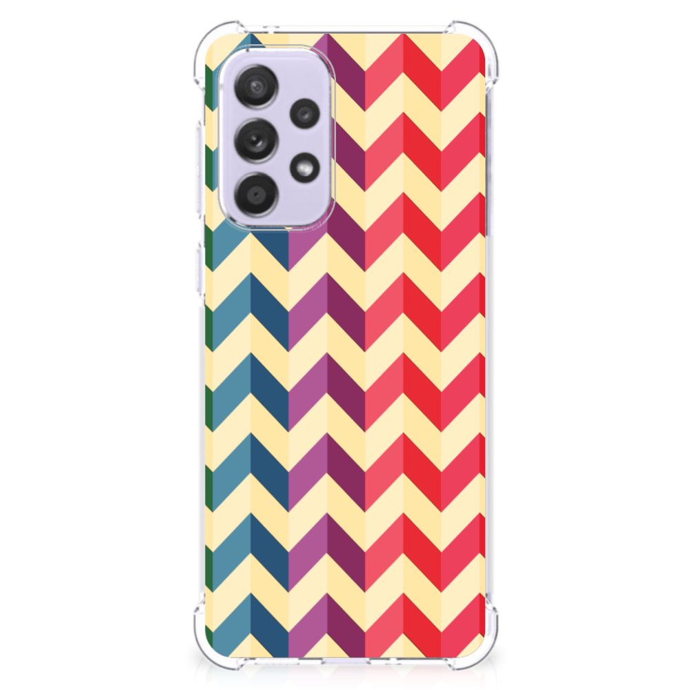Samsung Galaxy A33 Doorzichtige Silicone Hoesje Zigzag Multi Color B2C Telecom