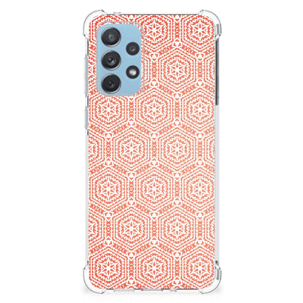 Samsung Galaxy A73 Doorzichtige Silicone Hoesje Pattern Orange B2C Telecom
