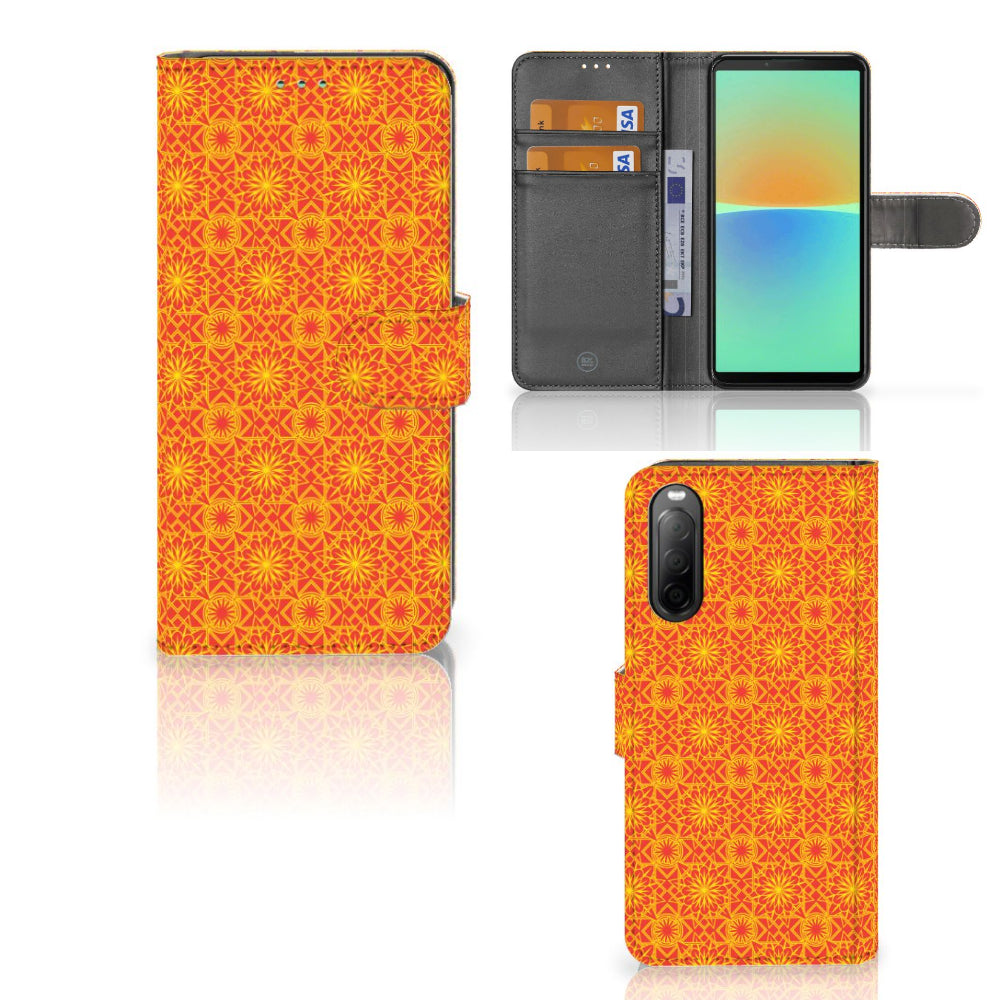 Sony Xperia 10 IV Telefoon Hoesje Batik Oranje