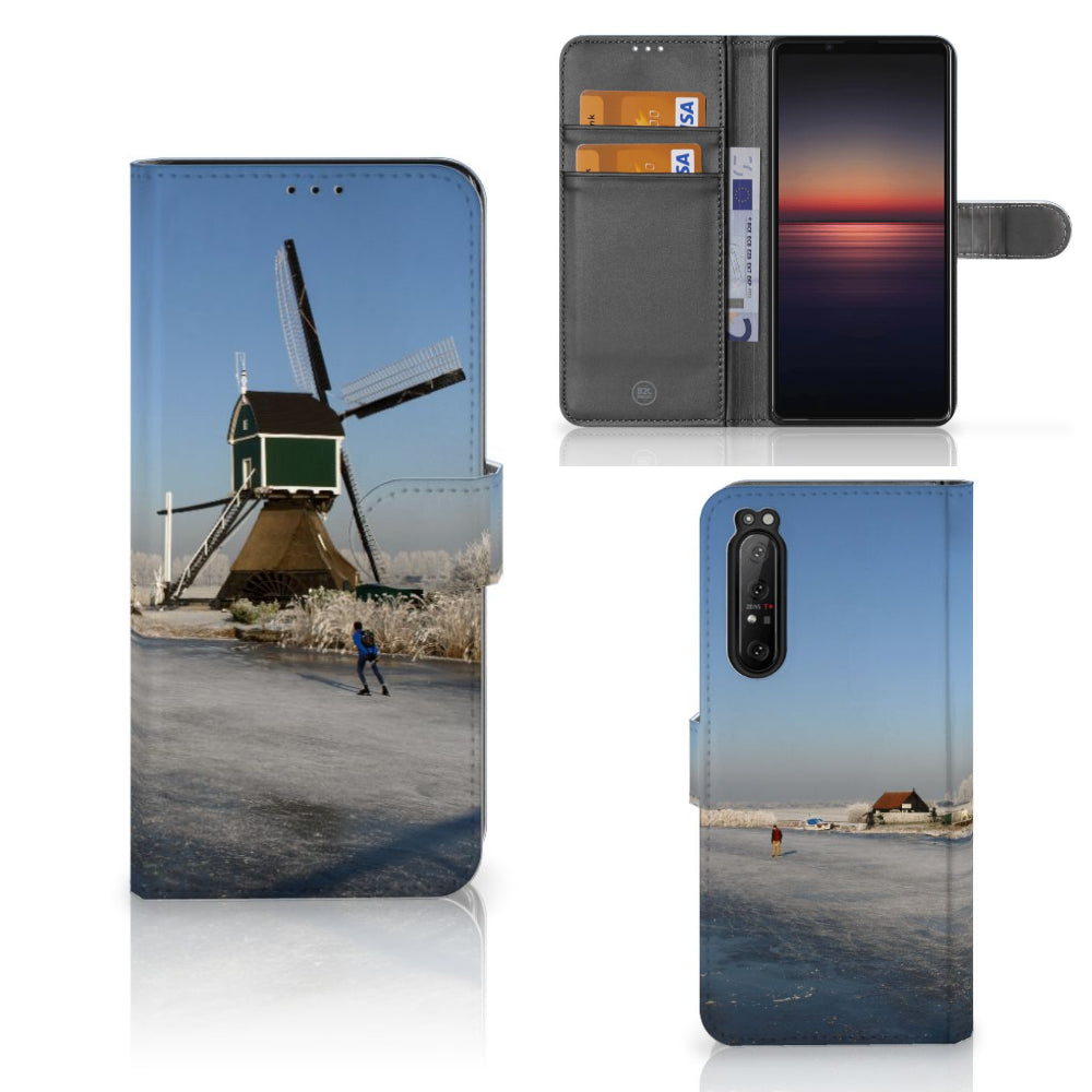 Sony Xperia 1 II Flip Cover Schaatsers